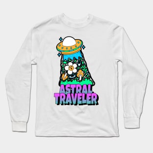 Astral Traveler Space Ship Shrooms Long Sleeve T-Shirt